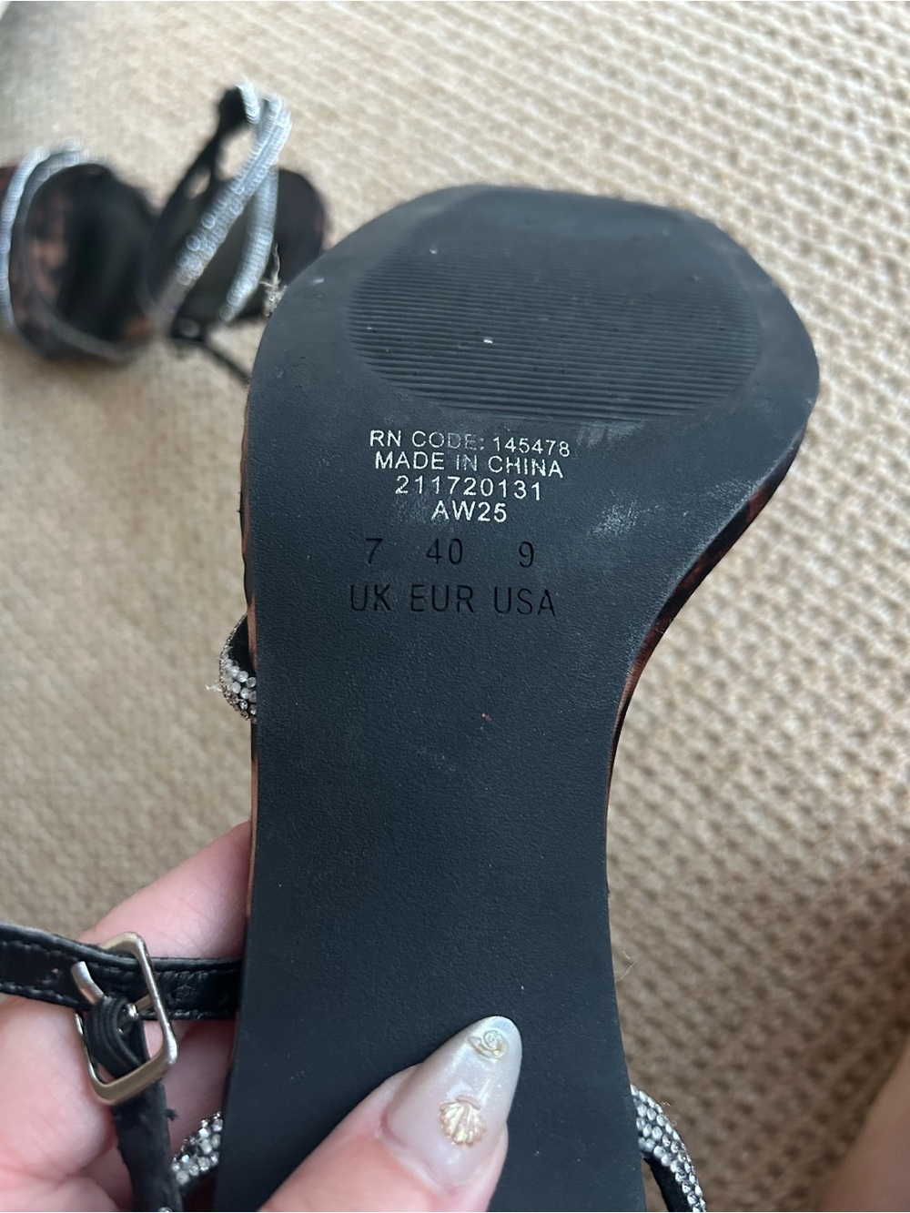 Primark Leopard Print Stiletto Slingback Sandals with Rhinestone Straps Size 9 - Picture 5 of 9